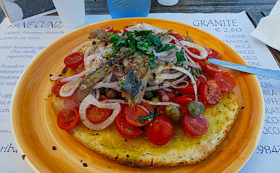 Tasty Italian cuisine on the Aeolian Islands, Sicily, Italy.