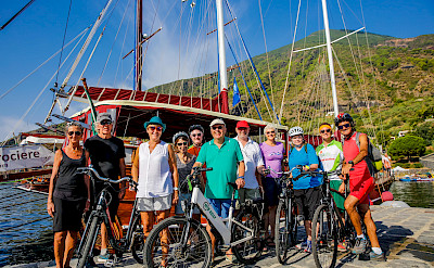 Group biking the Sicily & the Aeolian Archipelago Bike Tour!