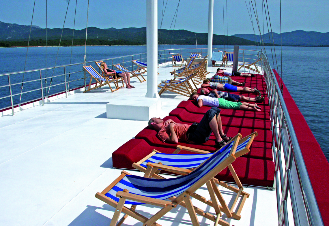 Sun deck aboard the Harmonia Comfort Plus Class Boat