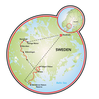 Around Stockholm: Land of Lakes and Castles Map