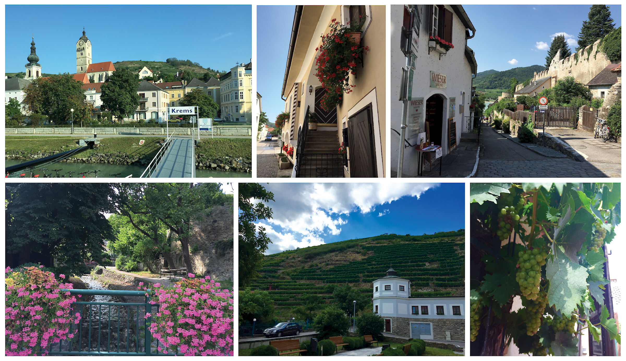 Sights along the cycling path between Krems and Durstein.