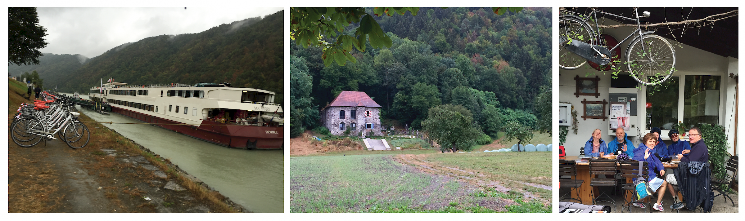 Rainy day of cycling along the Danube River