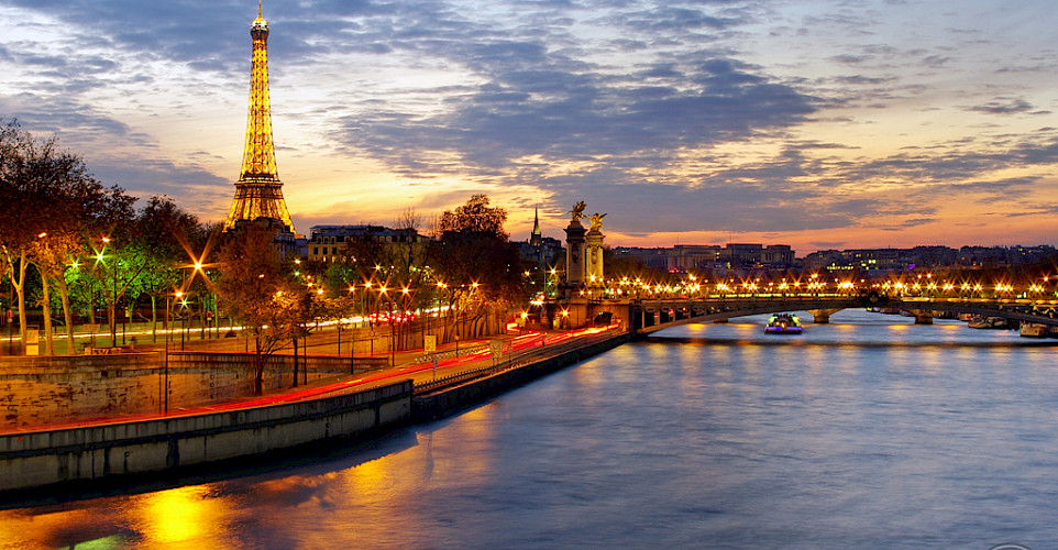 Eiffel Tower, Seine River, Paris, France. Flickr:James Whitesmith 