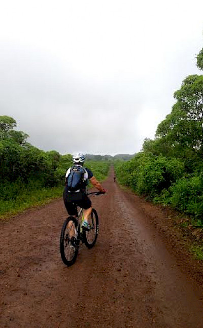 Biking on Floreana Island, Galapagos Islands, Ecuador. Photo via Galakiwi
