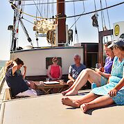 Relaxing on deck | Elizabeth | Bike & Boat Tour