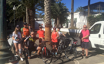 Group photo on the Lanzarote Canary Island Bike Tour in Spain. Photo by Mary