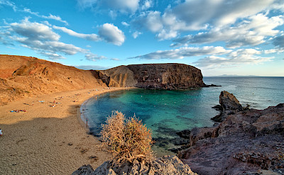 Sunbathing at Papagayo Beach, Lanzarote, Canary Islands. Photo via Wikimedia Commons:Luk Viatour