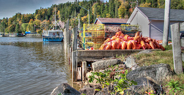 Lobster traps ready in Bay of Fundy, Nova Scotia, Canada. Photo via Flickr:maureen
