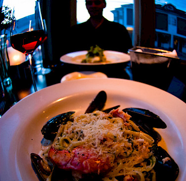 Seafood dinner for 2 in Wolfville, Nova Scotia, Canada. Photo via Flickr:Brian Uhreen