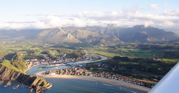 Aerial of Ribadesella on the Cantabrian Sea, Asturias, Spain. Photo via Flickr:AsturZephyra