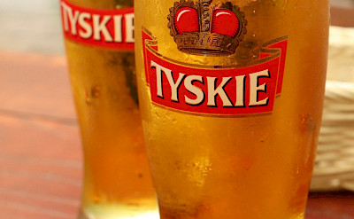 Tyskie, a Polish beer in Kraków, Poland. Flickr:ryan hurril