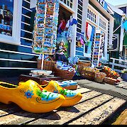 Tailor-Made Bike Tours in Holland - Gift shop with "klompen" in Marken, North Holland, the Netherlands. Flickr:Moyan Brenn