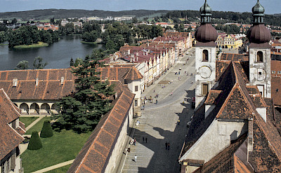 View from St. James Church Tower in Telc, Czech Republic. CC:Michal Lewi
