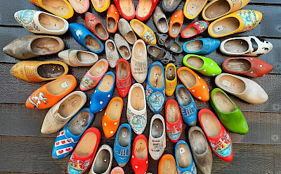 Klompen as decorations, footwear or souvenirs. Zaanse Schanse, Zaandam, the Netherlands. ©TO-Mrs. Elzer