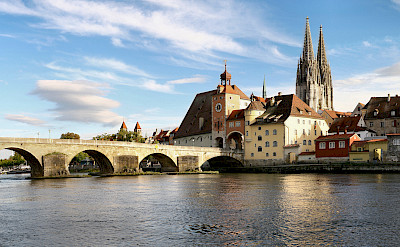 Regensburg at the confluence of the Rivers Naab, Danube & Regen. CC:Grizurgbg