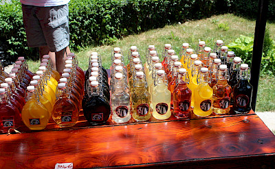 Rakija (popular fruit brandy from the Balkans) for sale! Photo via Wikimedia Commons:Wikiarius