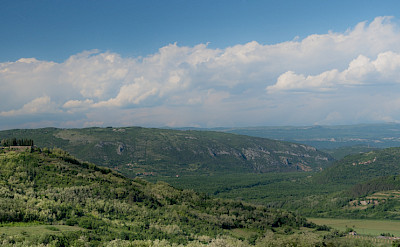 Panoramic of the hilltop Motovun, central Istria, Croatia. Flickr:Roman Avdagic