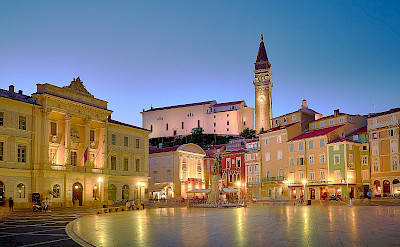 Piran with its medieval square in Slovenia. Flickr:Pedro Szekely