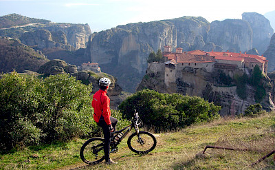 Bike rest for the view in Meteora, Greece. ©TO