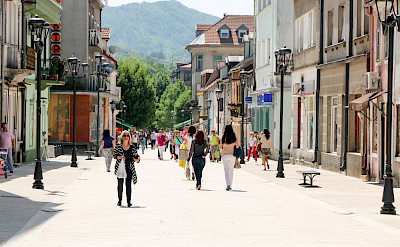 Shopping in Cetinje, former capital city of Montenegro. Flickr:Kevin Wallis