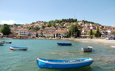Ohrid lies on Lake Ohrid in Macedonia. Flickr:Xiquinho Silva