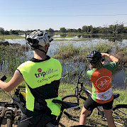 Passeio de bicicleta e safari na África do Sul Foto