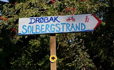 Signs along the Oslofjord Bike Tour. Photo courtesy of Merlot Reiser