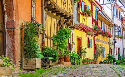 Quiet streets in Eguisheim, Alsace, France. Flickr:Kiefer