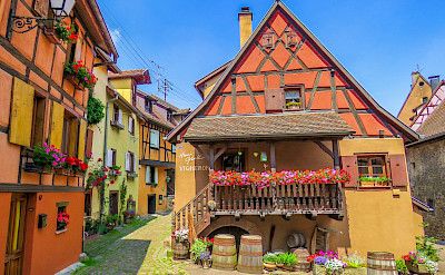 Colorful architecture in Eguisheim, Alsace, France. Flickr:Kiefer