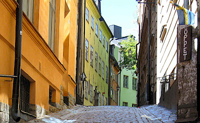 Cobblestone streets in Gamla Stan, Old Town, Stockholm, Sweden. Flickr:Olof Senestam