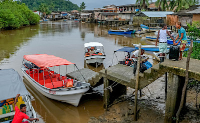 Boats in Nuquí on the Pacific Ocean, Colombia. Photo via Flickr:Serge