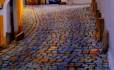 Cobblestone streets in Straubing, Lower Bavaria, Germany. Flickr:pfatter