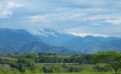 Lush green hills & mountains in the Coffee Triangle of Colombia. Flickr:McKay Savage