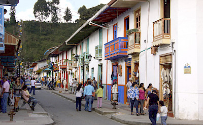 Calle Real, the popular shopping street in Salento, Quindío, Colombia. Flickr:Triangulo del Cafe Travel