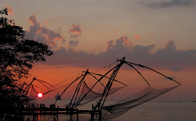 Chinese fishing nets in Fort Kochi, Kerala, India. Flickr:Chandrika Nair