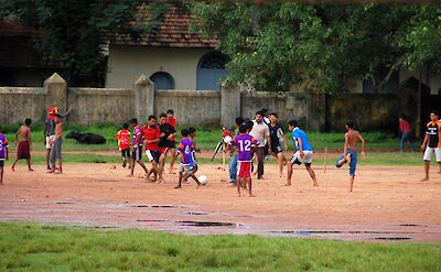 Kids playing soccer in Fort Kochi, Kerala, India. Flickr:Girish Gopi