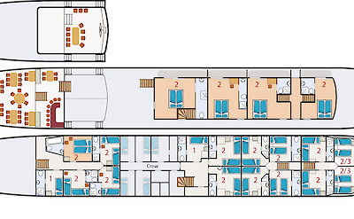 Deck Plan | Leafde fan Fryslân | Bike & Boat Tour