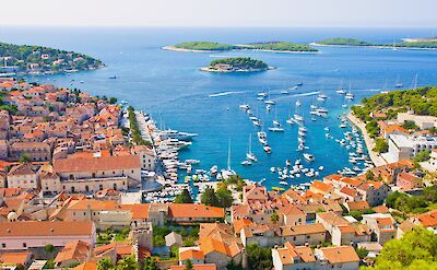 Nice view of port on Hvar island in Croatia