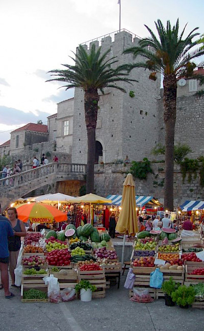 Fruit market on Korcula Island, Croatia. Flickr:Andrea Musi