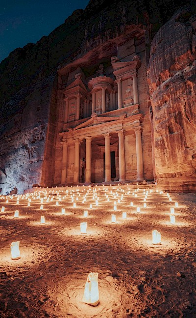 Lights outside Petra, Jordan. Unsplash@Filippo Cesarini