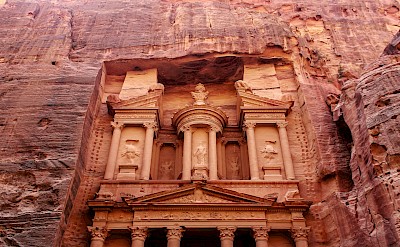 Looking up at Petra, Jordan. Unsplash@Damir Kalic