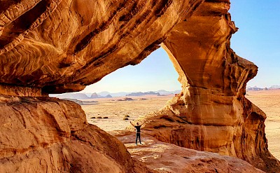 Standing in an arch in Wadi Rum, Jordan. Unsplash@Lior Dahan