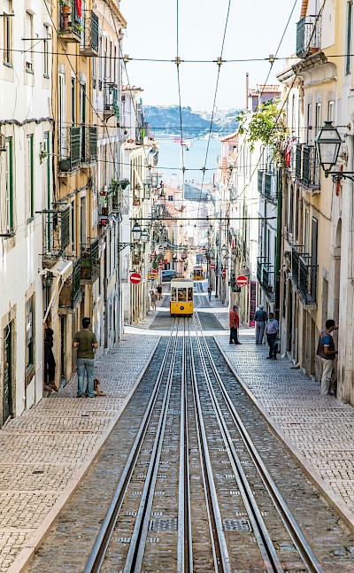 Tramlines in Lisbon, Portugal. Unsplash@Andre Lergier