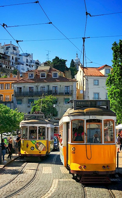 Trams in the streets, Lisbon, Portugal. Unsplash@Victor Malyushev