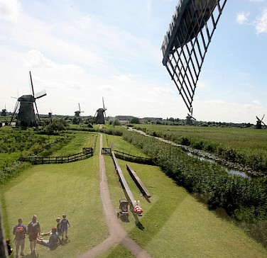 View from windmill in Kinderdijk, South Holland, the Netherlands. Photo via Flickr:Bert Knot