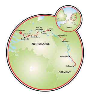 Rotterdam to Cologne or Cologne to Rotterdam Map