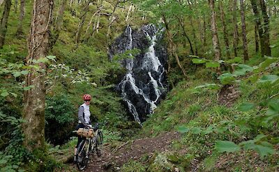 Exploring the waterfalls near Newton Stewart, Scotland. CC:Galloway Cycling Holidays