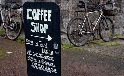 Coffee shop sign, Scotland. CC:Galloway Cycling Holidays