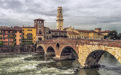 Ponte Pietra Bridge over the Adige River in Verona, Italy. Flickr:Steven dosRemedios