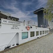 De Amsterdam docked | Bike & Boat Tour